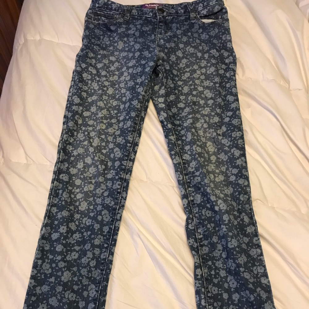 floral jeans
